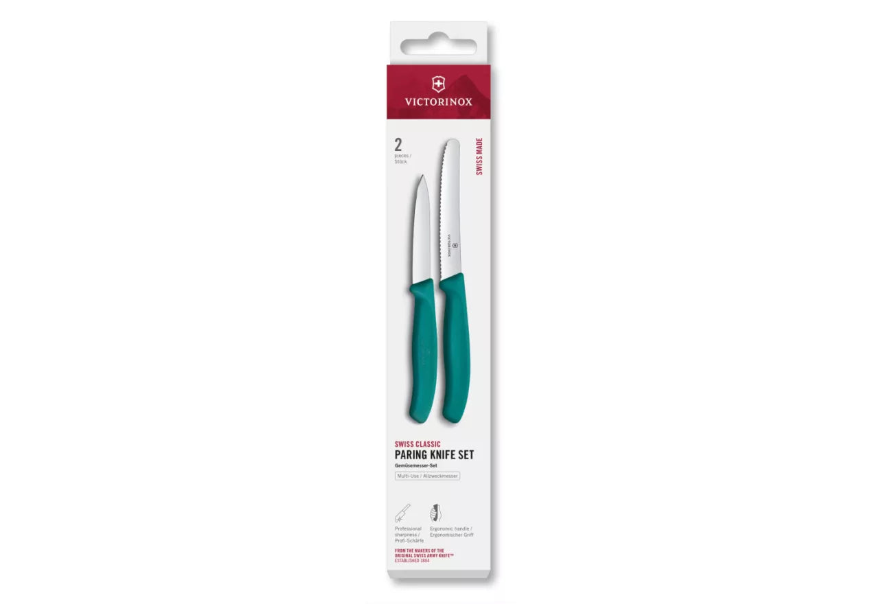 Set De Cuțite pentru Decojit și Mic Dejun Swiss Classic, 2 Piese – Verde Închis