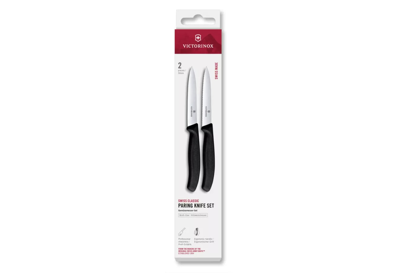 Set De Cuțite pentru Decojit Swiss Classic, 2 Piese – Negru
