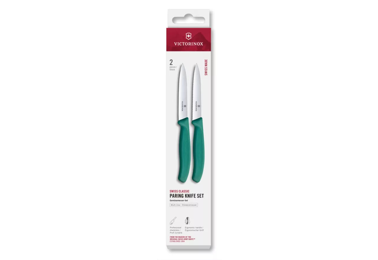 Set De Cuțite pentru Decojit Swiss Classic, 2 Piese – Verde Închis