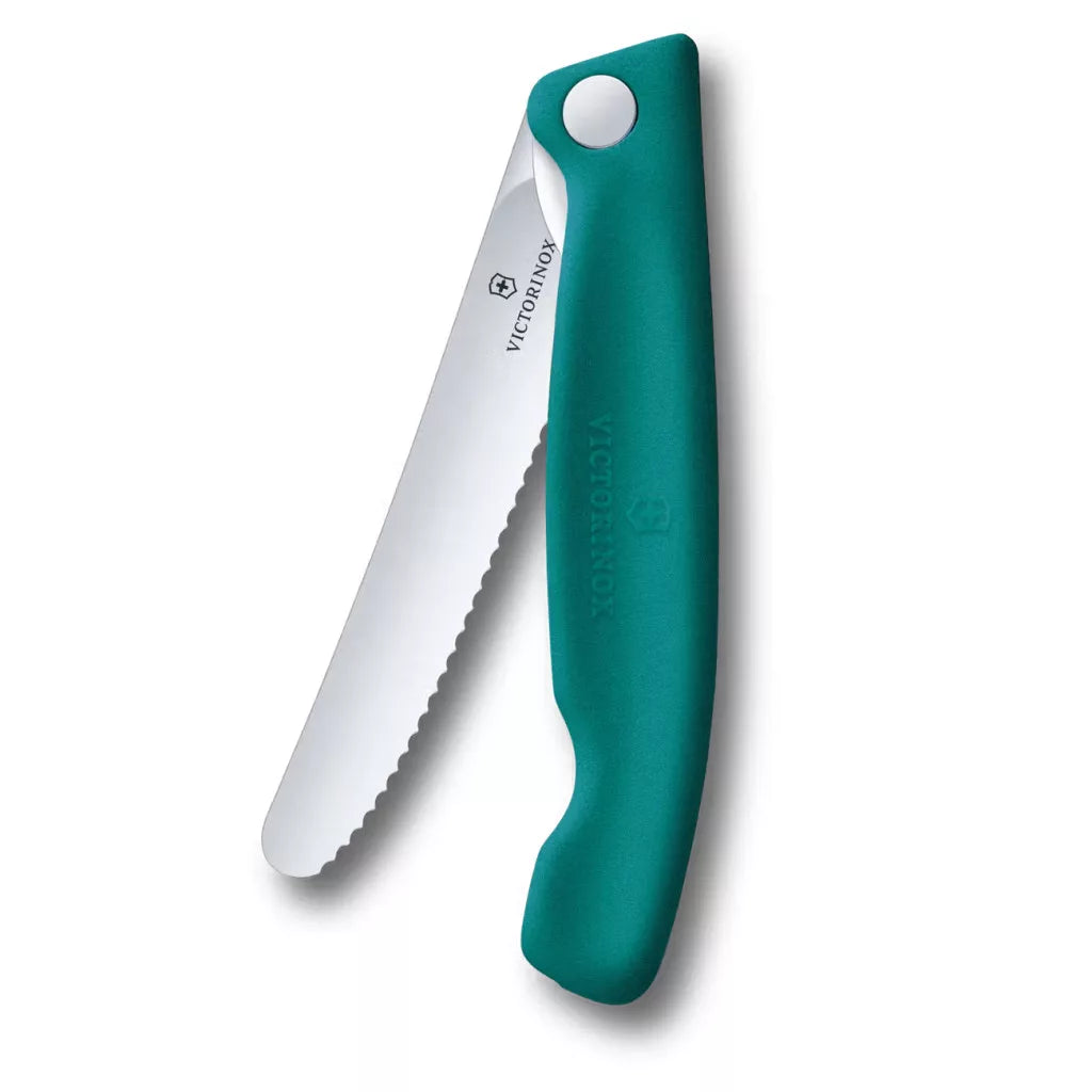 Cuțit pliabil zimțat Swiss Classic – verde închis