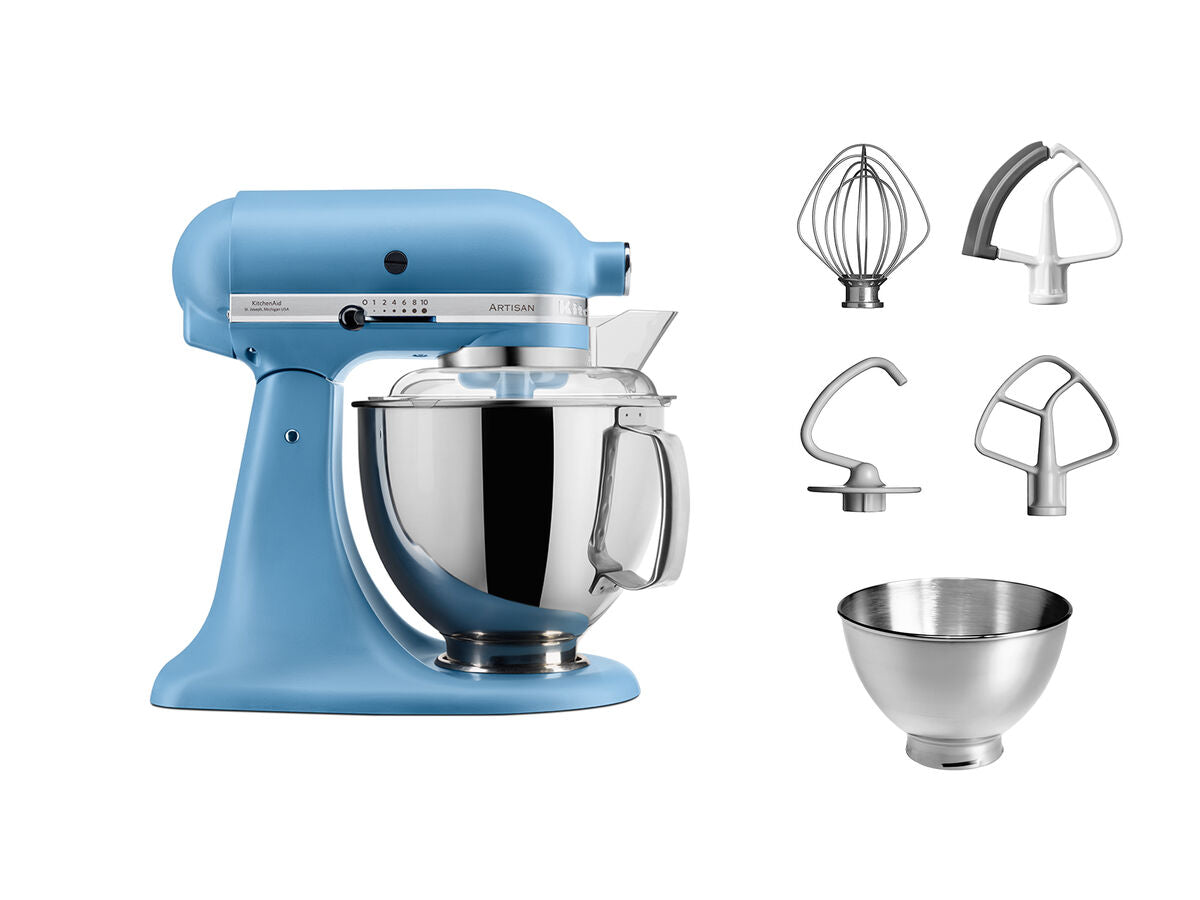 Mixer cu bol Artisan 4,8 L cu accesorii suplimentare – albastru catifelat (velvet blue)