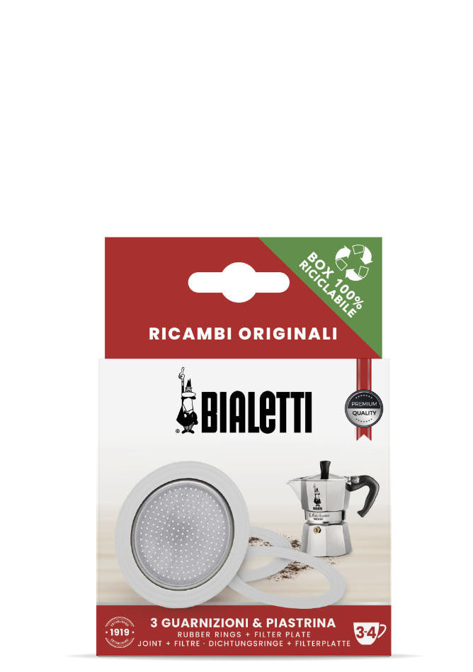 Set Garnituri și Filtru Pentru Espressor Moka, 3-4 Cești
