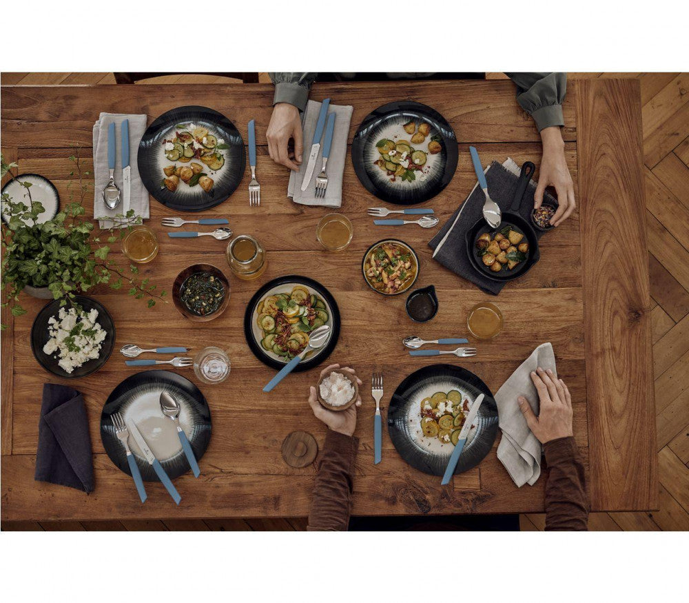 Swiss Modern Cutlery Set 24 Pieces – Cornflower Blue