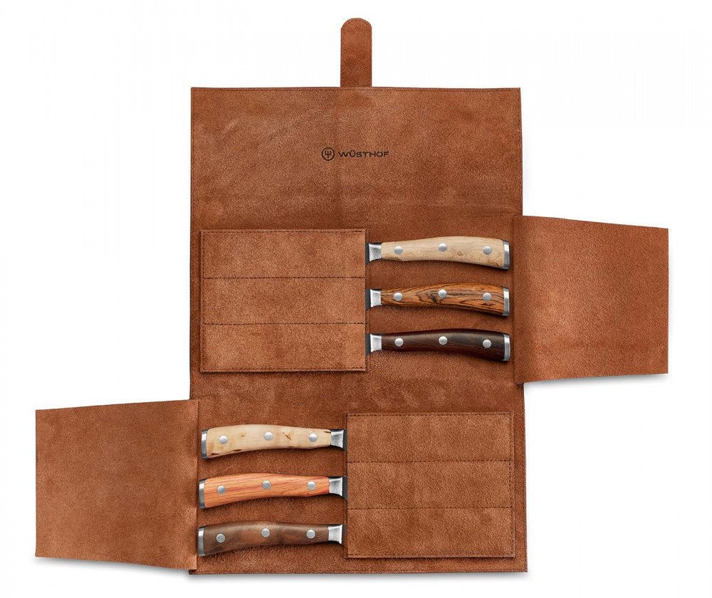 Ikon Steak Knife Set 6 Pieces in Leather Case