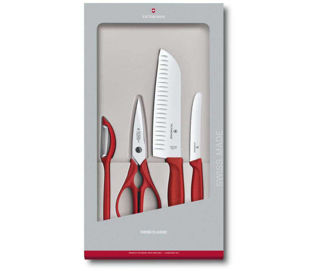 Swiss Classic 4-Piece Kitchen Set Red